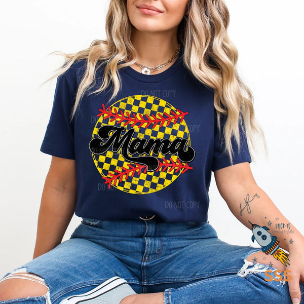 Checkered Softball Mama