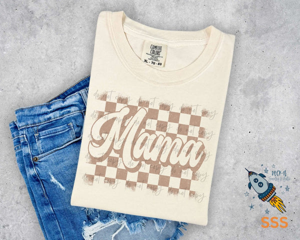 Distressed Checkered Mama