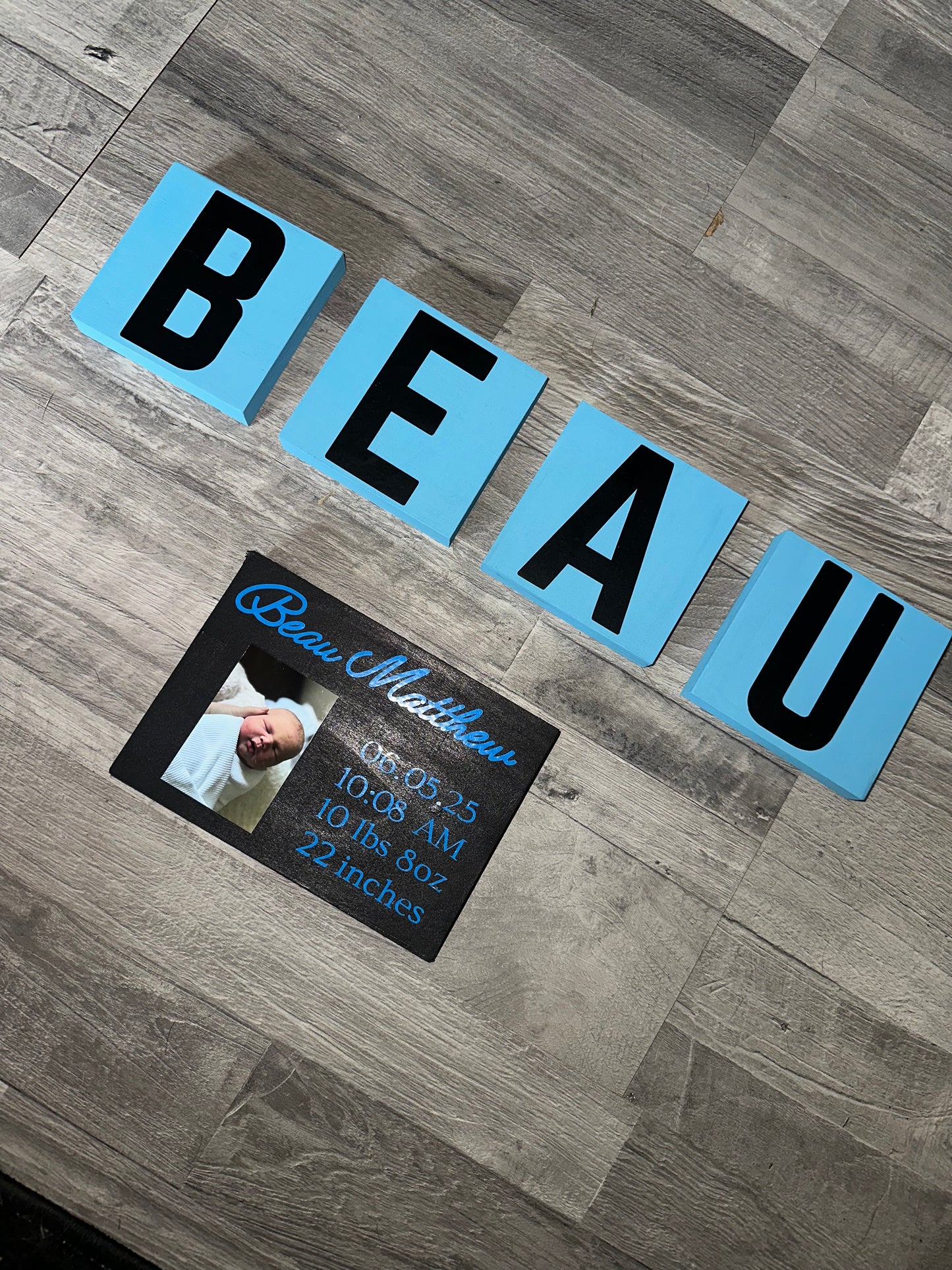 Baby Birth Announcement Block