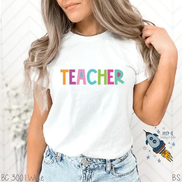Teacher Color Block Letters