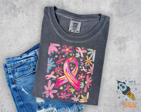 Breast Cancer Floral Ribbon