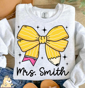 Personalized Pencil Bow